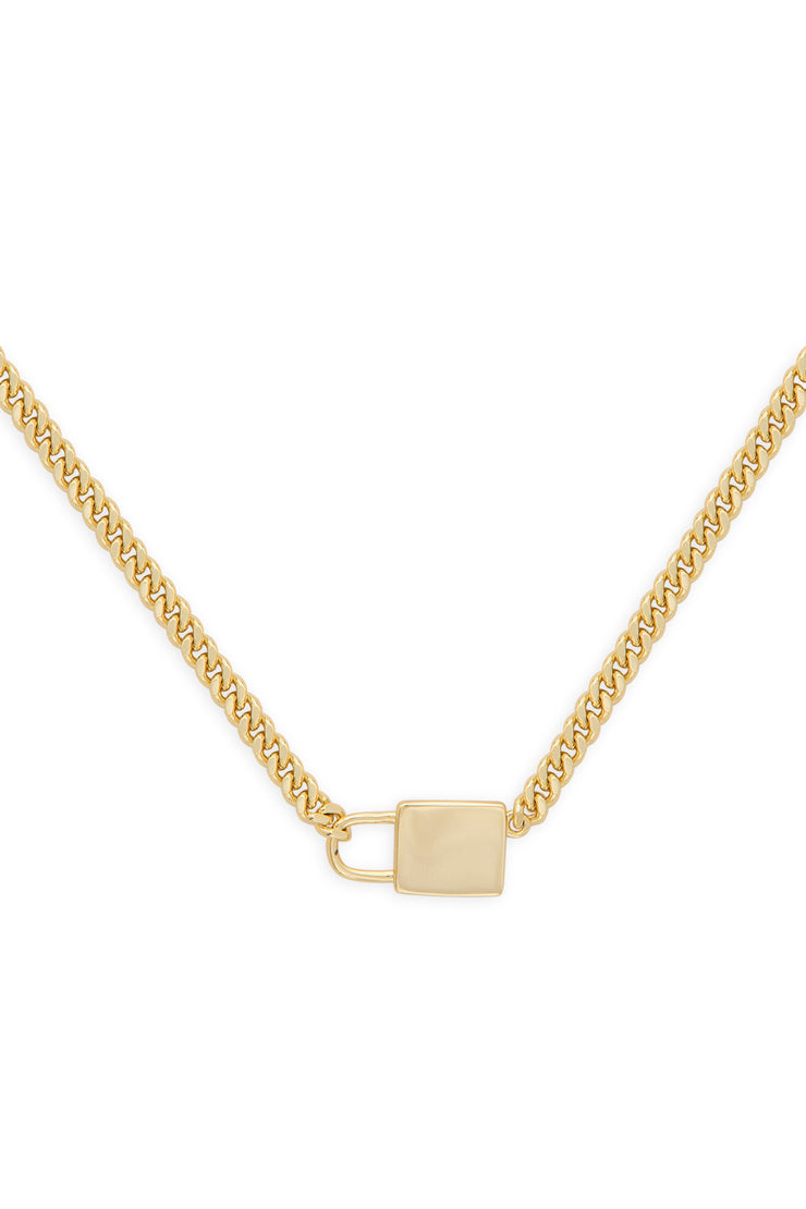 Ashley Childers, Gold Lock and Chain Necklace
