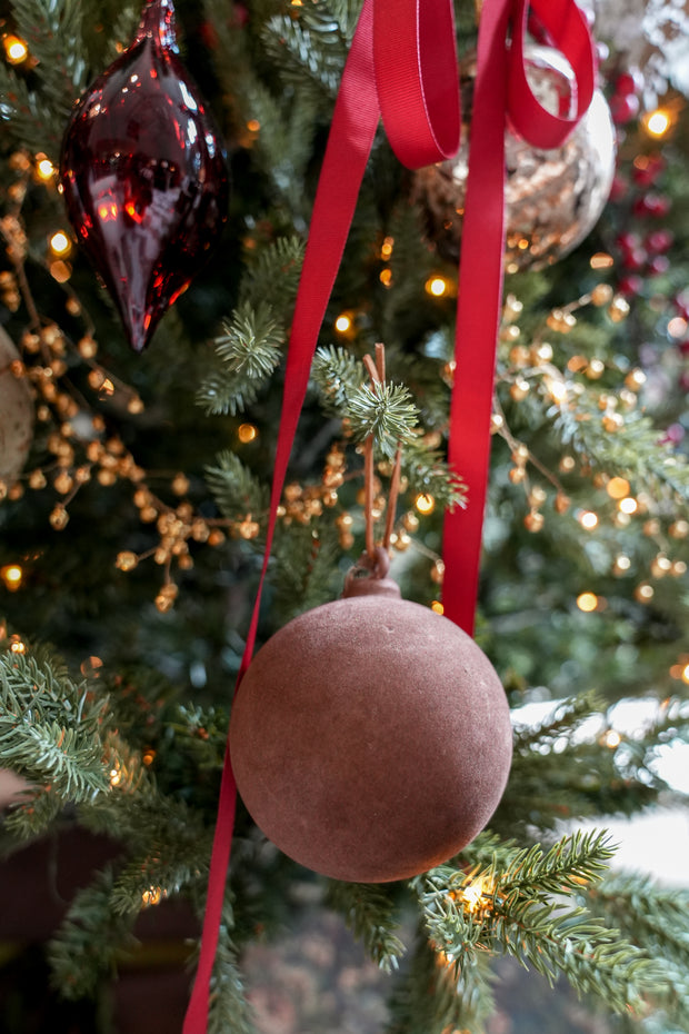 Chocolate Velvet Glass Balls- Sets of 2
