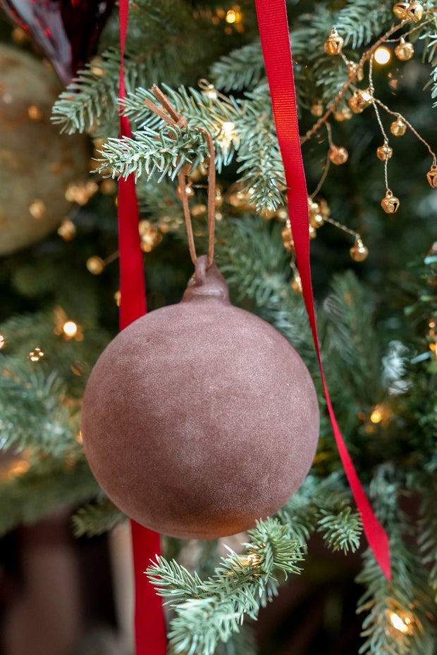 Chocolate Velvet Glass Balls- Sets of 2