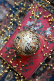 Aged Gold Engraved Glass Ball