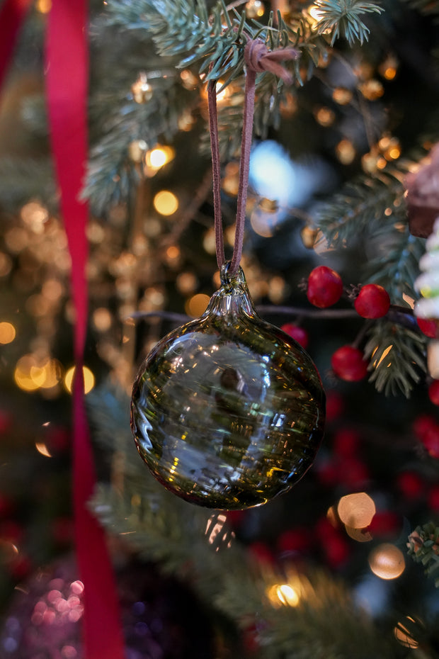 Glass Green Ornament - Set of 6