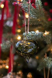 Glass Green Ornament - Set of 6