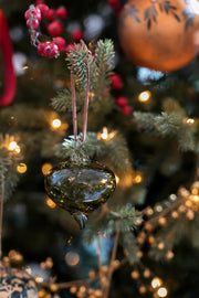 Glass Green Ornament - Set of 6