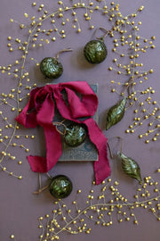 Glass Green Ornament - Set of 6