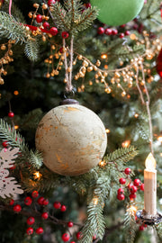 Green & Gold Distressed Ball