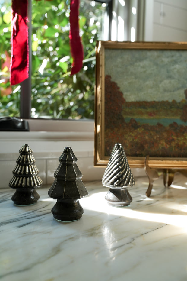 Mini Pewter Mercury Glass Trees