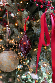 Burgundy Glass Drop- Set of 4
