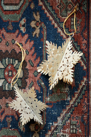 Pewter Snowflake Ornaments- Set of 2