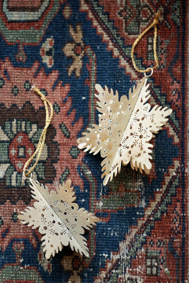 Pewter Snowflake Ornaments- Set of 2