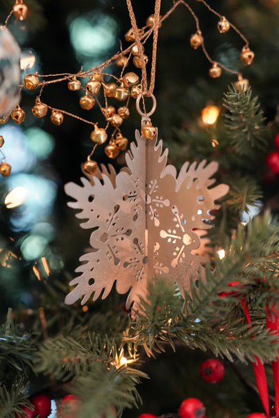 Pewter Snowflake Ornaments- Set of 2