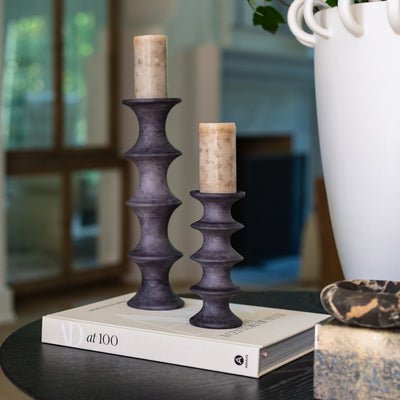 Ridge Candlestick - Grey