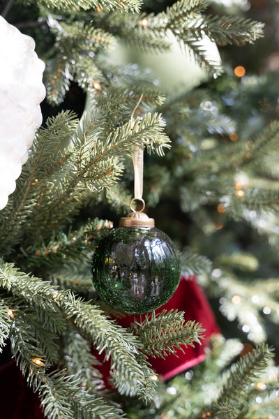 Green Crackled Glass Ornament