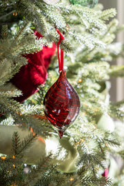 Ruby Glass Drop Ornament