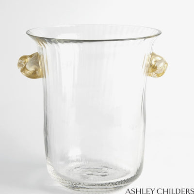 Champagne Bucket with Gold Knot Handles