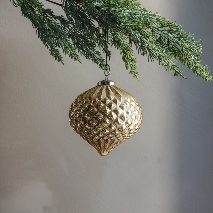 Gold Embosses Onion Ornament - Large