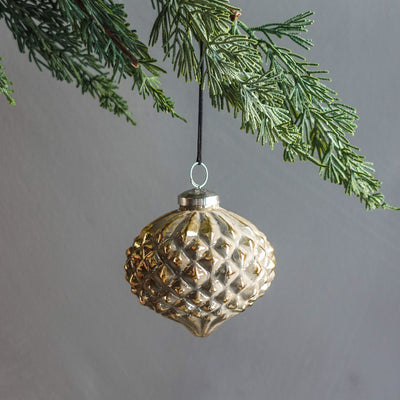 Gold Embossed Onion Ornament - Small