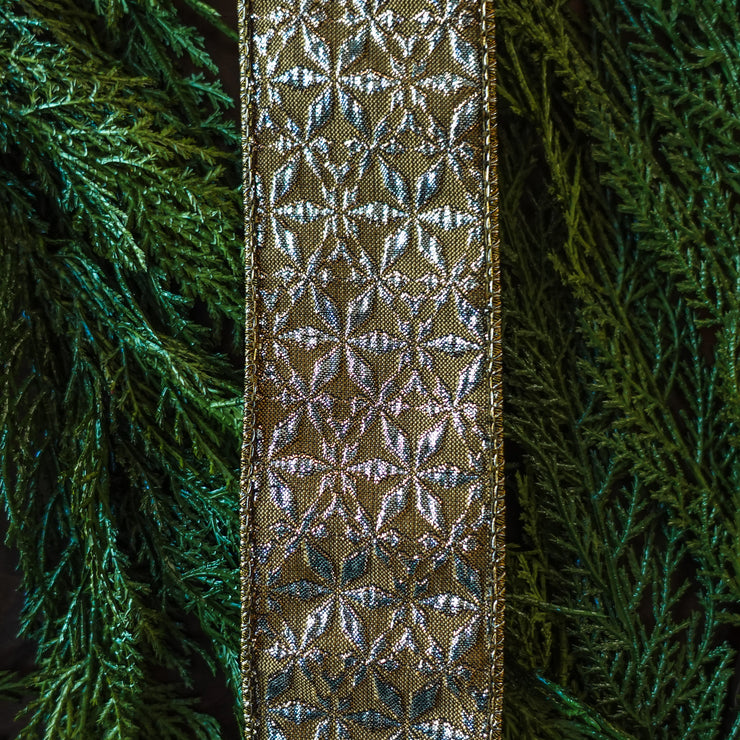 Embroidered Bronze Metallic 2.5" Ribbon