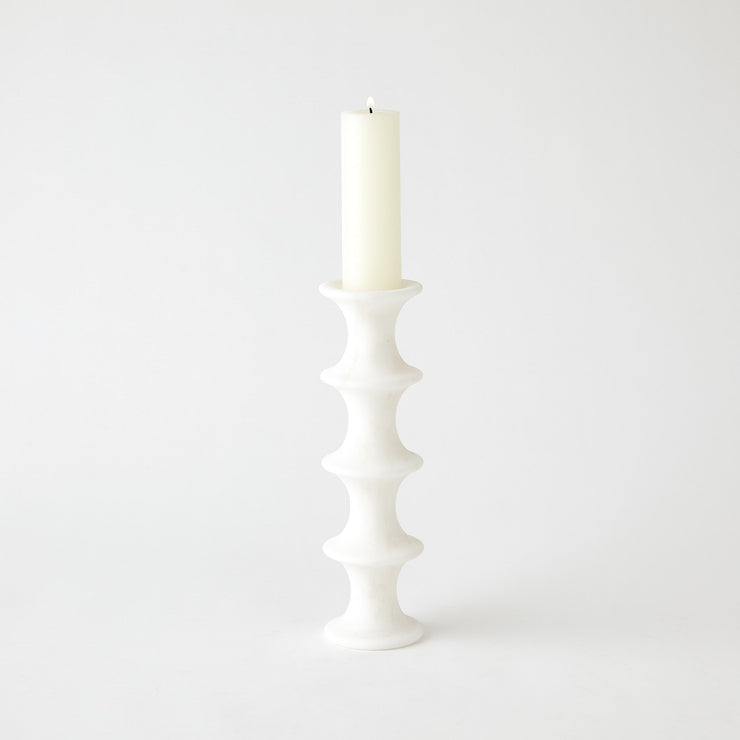 Ridge Candlestick - White