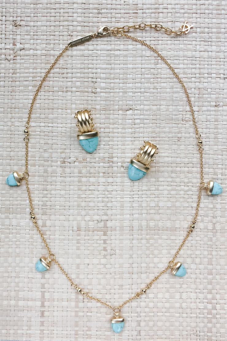 Ashley Childers, Aegean Multi Drop Necklace, Turquoise