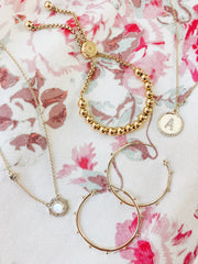 Ashley Childers, Large Love Bead Bracelet, Gold