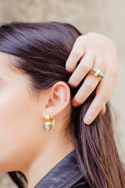 Ashley Childers, Aegean Abalone Huggie Hoops