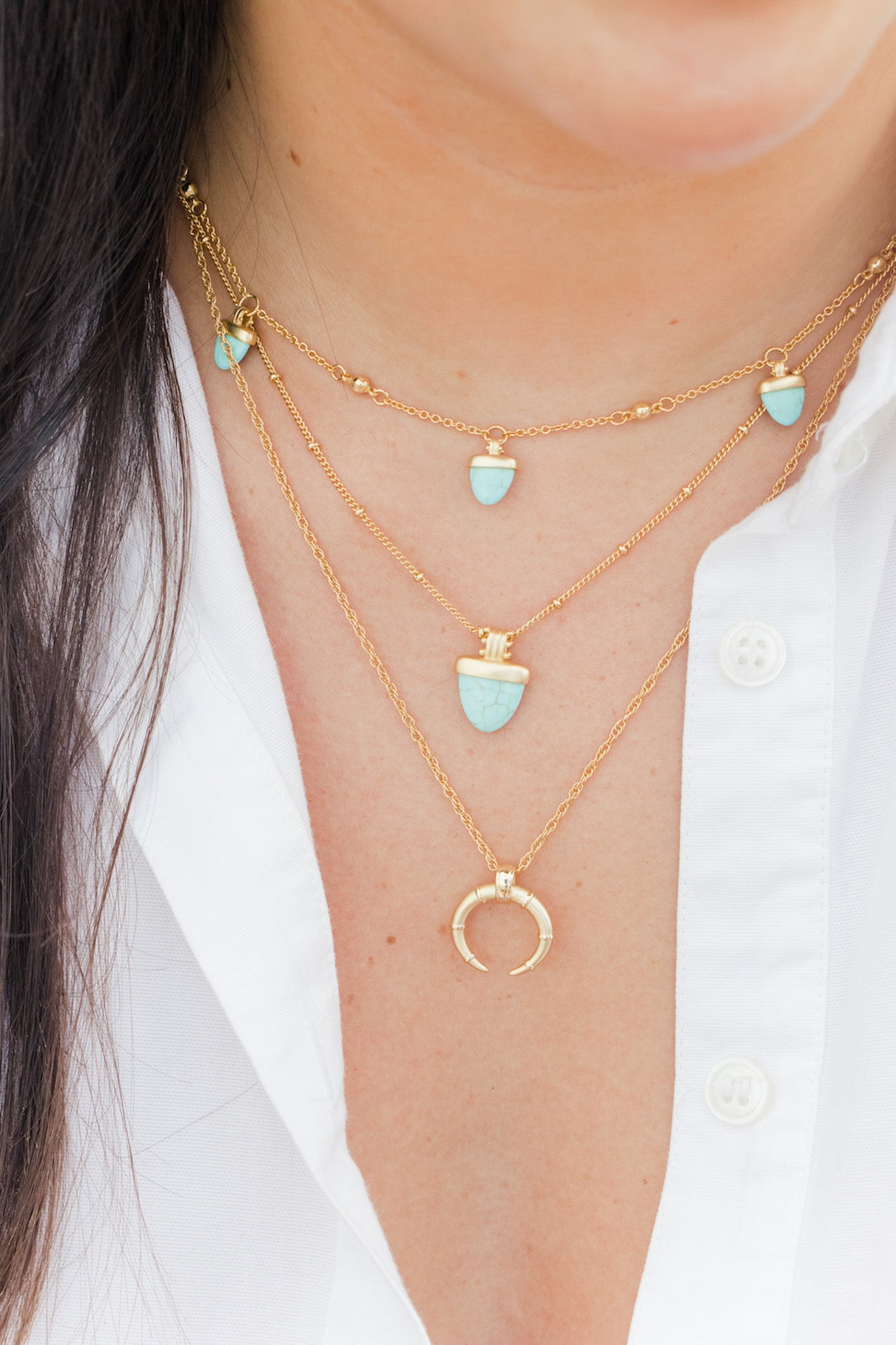 【YOURNUS】Ethnic Horn Necklace Brass Horn Necklace, Organic, Ethnic Penndant, Tribal