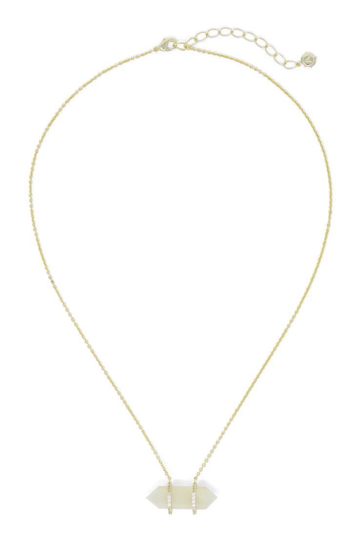 Center Point Gemstone Body Chain White Moonstone / 14K Gold-Filled