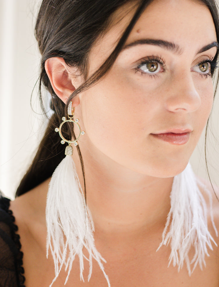 Ashley Childers, Flock Rock Earrings in White