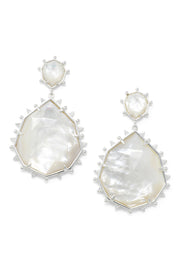 Ashley Childers, Geo Mother of Pearl Statement Earrings