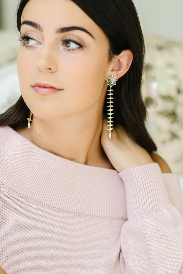 Ashley Childers, Geo Labradorite Thorn Earrings