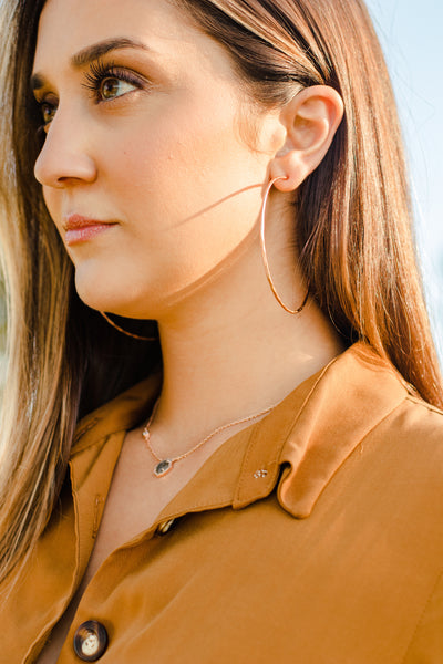 Ashley Childers, Matte Hammered Hoops, Large