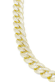 Ashley Childers Pave Curb Chain Bracelet in Gold, Close Up
