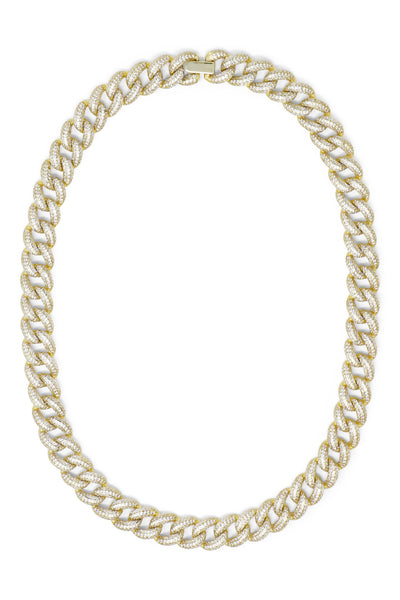 Ashley Childers, Pave Curb Chain Necklace in Gold