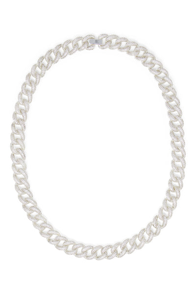 Ashley Childers, Pave Curb Chain Necklace in Silver