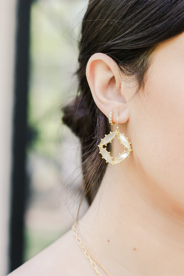 Ashley Childers, Preston Earrings in Ivory Mother of Pearl