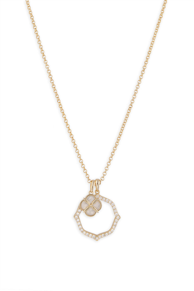Ashley Childers, Quatrefoil Double Drop Necklace