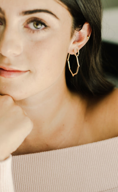 Ashley Childers, Signature Gold Hoops, Medium