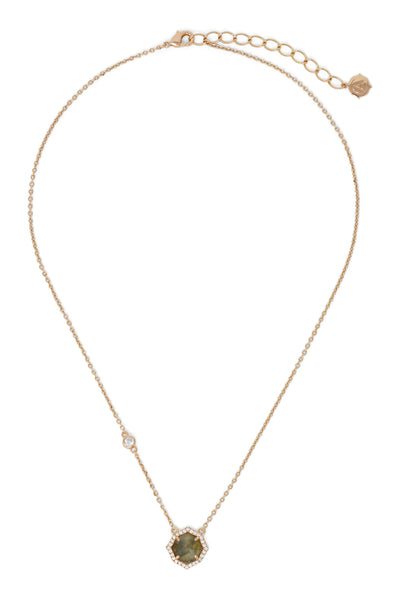 Ashley Childers, Signature Petite Labradorite Necklace in Rose Gold