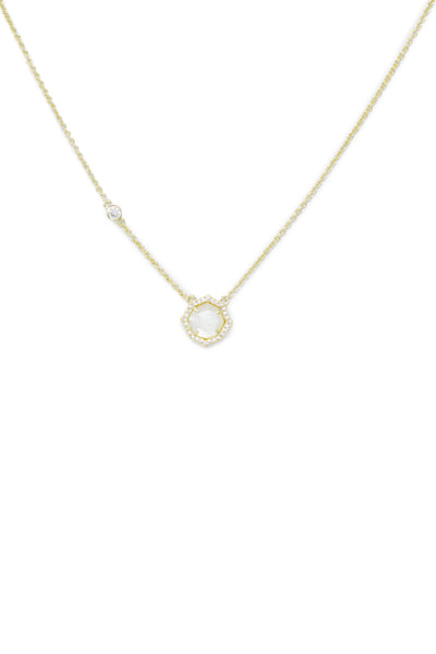 Ashley Childers, Signature Petite Mother of Pearl Necklace in Gold