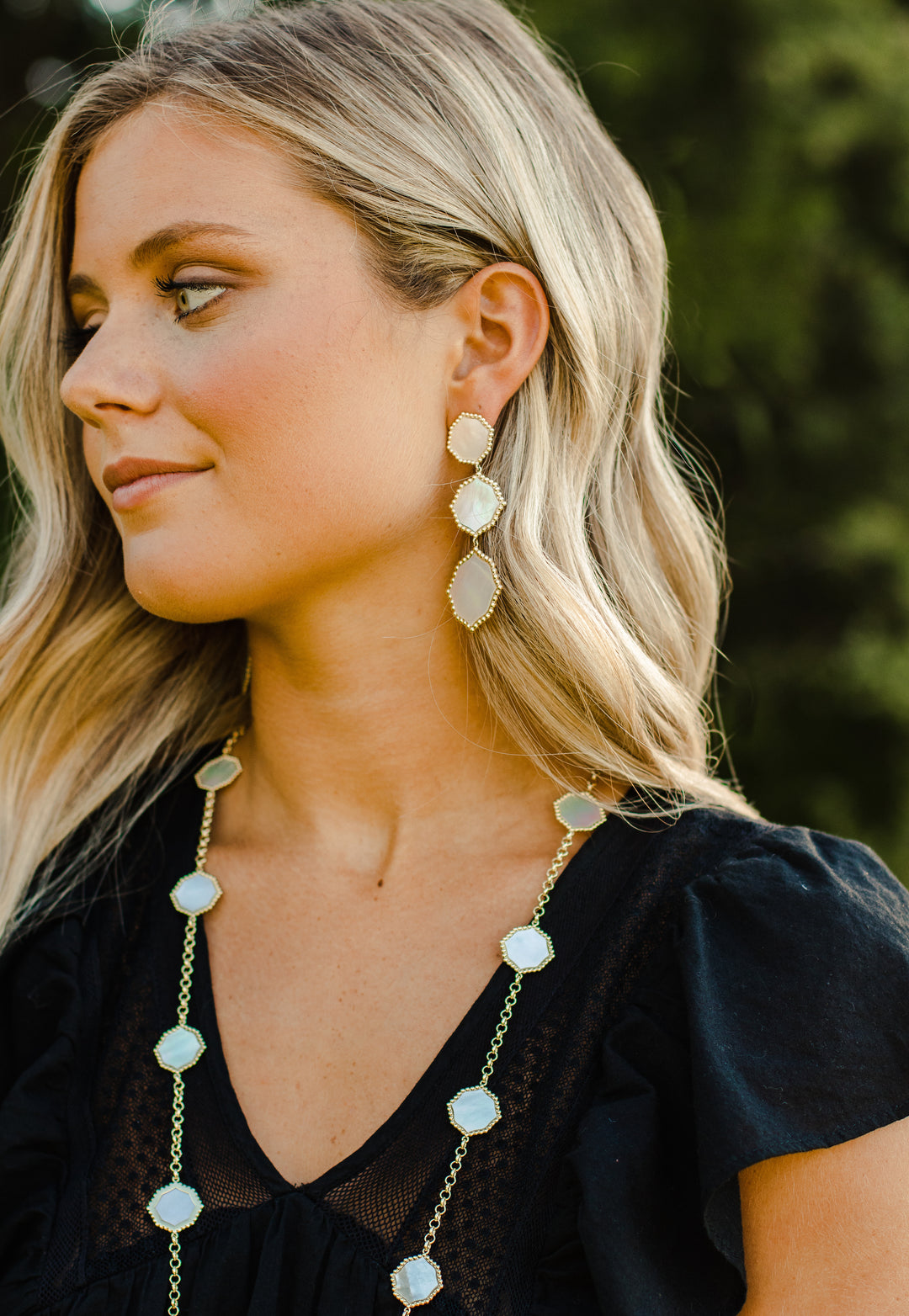 Ashley Childers | Signature Statement Necklace in Ivory Mother of