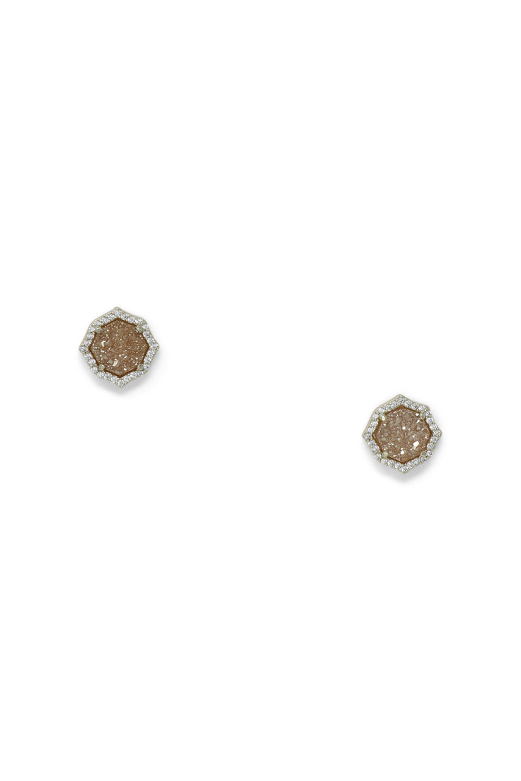 Ashley Childers, Signature Mini Stud Earrings in Champagne Druzy