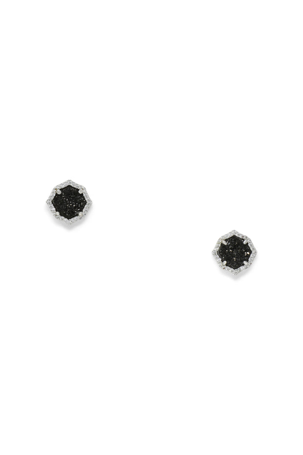 Ashley Childers, Signature Mini Stud Earrings in Black Druzy