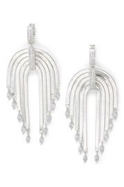 Ashley Childers, Waterfall Statement Earrings in Silver