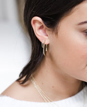 Ashley Childers, Matte Hammered Gold Hoops, Small
