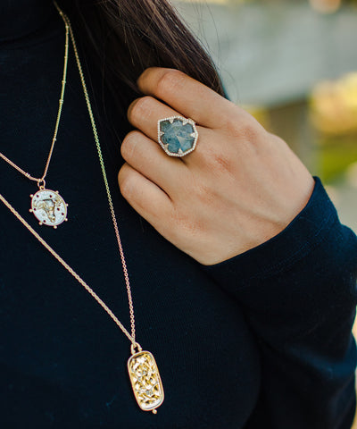 Ashley Childers Geo Labradorite Statement Ring