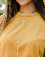 Ashley Childers Thorn Gold Lariat Necklace delicate style