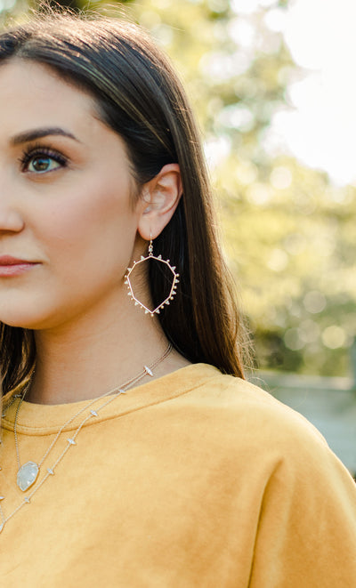 Ashley Childers Geo Gold Drop Earrings everyday lightweight design with crystals