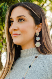 Ashley Childers Signature Statement Earrings in Gray Mother of Pearl