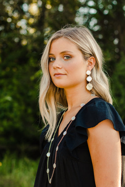 Ashley Childers Signature Statement Earrings in Ivory Mother of Pearl