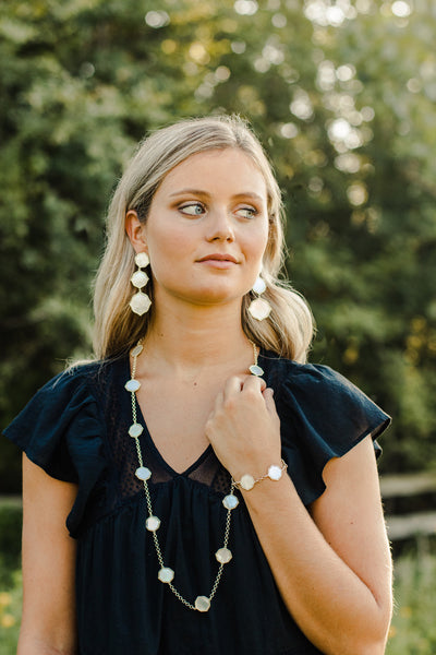 Ashley Childers Signature Statement Bracelet in Ivory Mother of Pearl